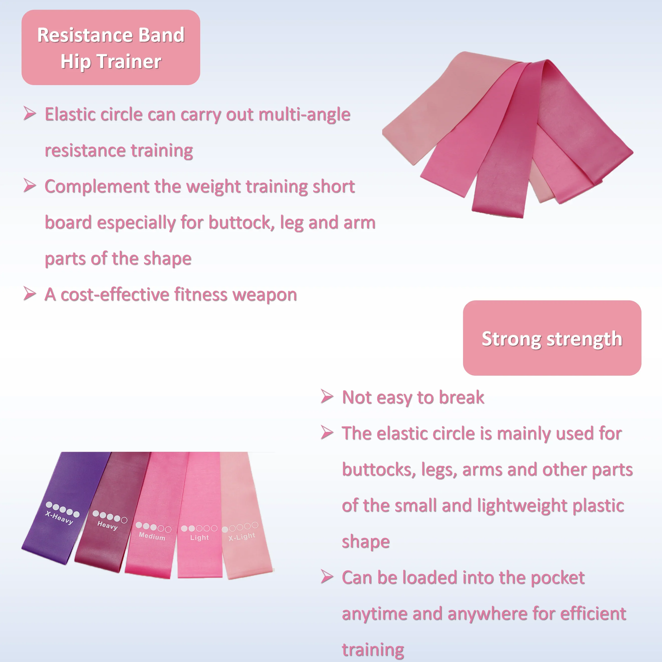2026 Custom Wholesale Pink Gra - Resistance Loop Mini Band review and price