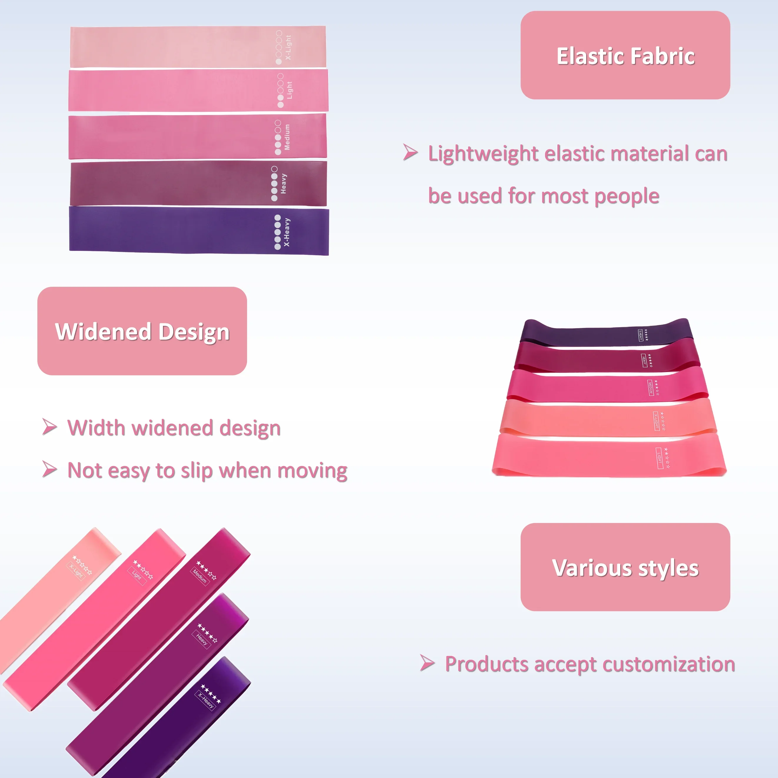 2026 Custom Wholesale Pink Gra - Resistance Loop Mini Band review and price