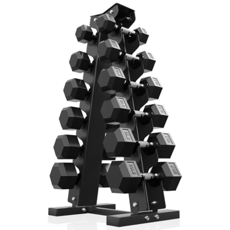 Rubber Encased Hex Dumbbell Se - Hex Dumbbell Set review and price