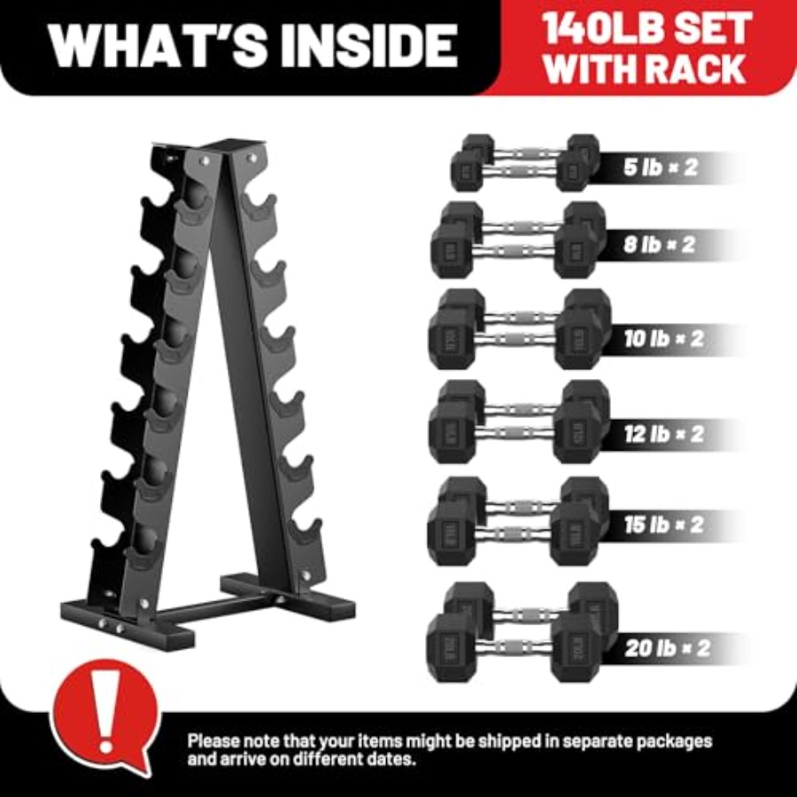 Rubber Encased Hex Dumbbell Se - Hex Dumbbell Set review and price