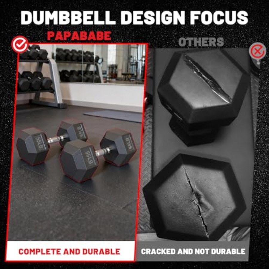 Rubber Encased Hex Dumbbell Se - Hex Dumbbell Set review and price