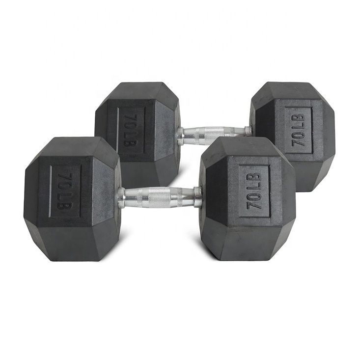 70lb Rubber Hex Dumbbell Set C - Hex Dumbbell Set review and price