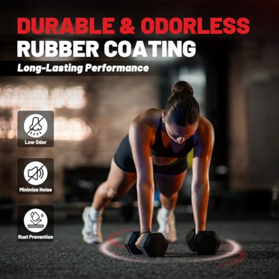 HEX Dumbbell Set 2.5-125lb Rub - Hex Dumbbell Set review and price